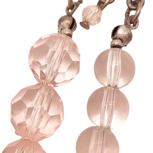 Romantic Pink Statement Necklace with Bow & Floral Beads, Vintage Inspired - Picture 11 of 16